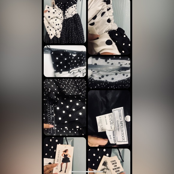 Gunne Sax vintage Prom dress high low polka dot Deadstock New With Tags Unique. - Picture 4 of 4